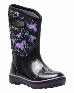 Girl's Classic Unicorn Boots In Black Multi Online sale for Girls Shoes