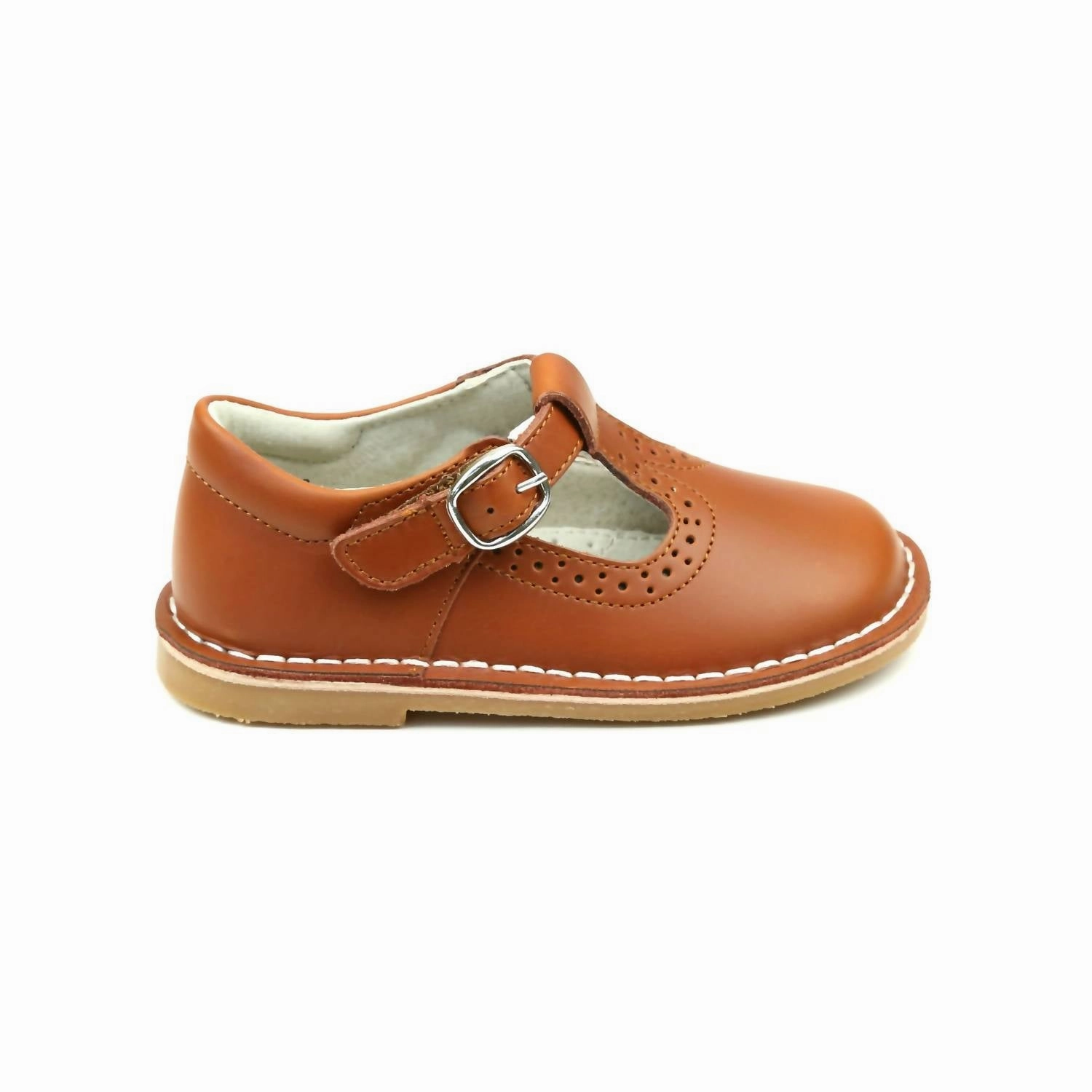 Girl's Frances T-Strap Mary Jane Shoes In Chestnut