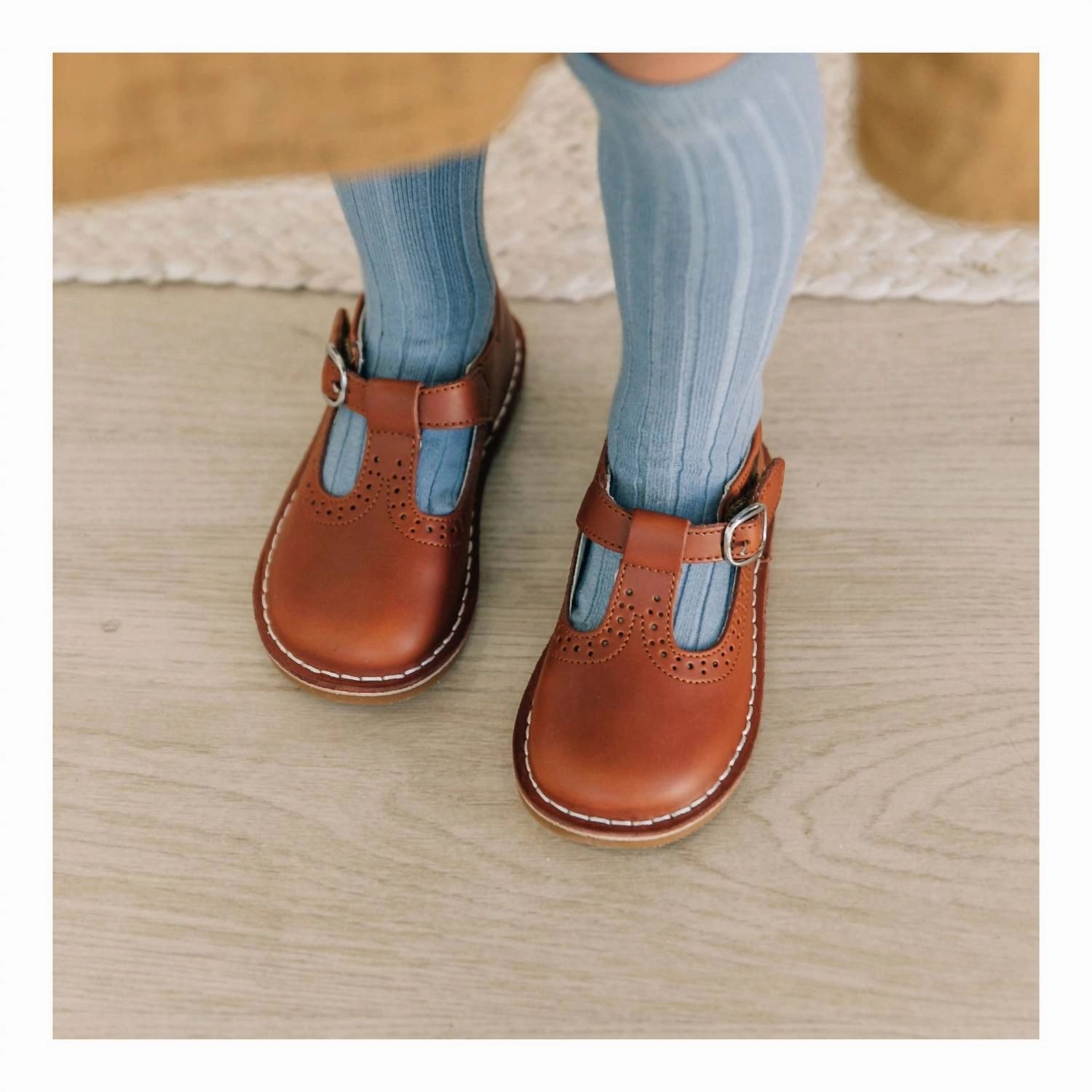 Girl's Frances T-Strap Mary Jane Shoes In Chestnut