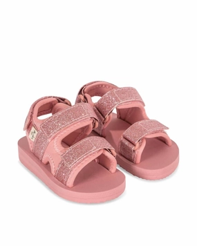 Girl's Glitter Sun Sandal In Mellow Rose Girls Sandals summer sale