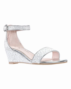 Girl's Kristina Sandal In White Chunky Glitter Online sale for Girls Shoes