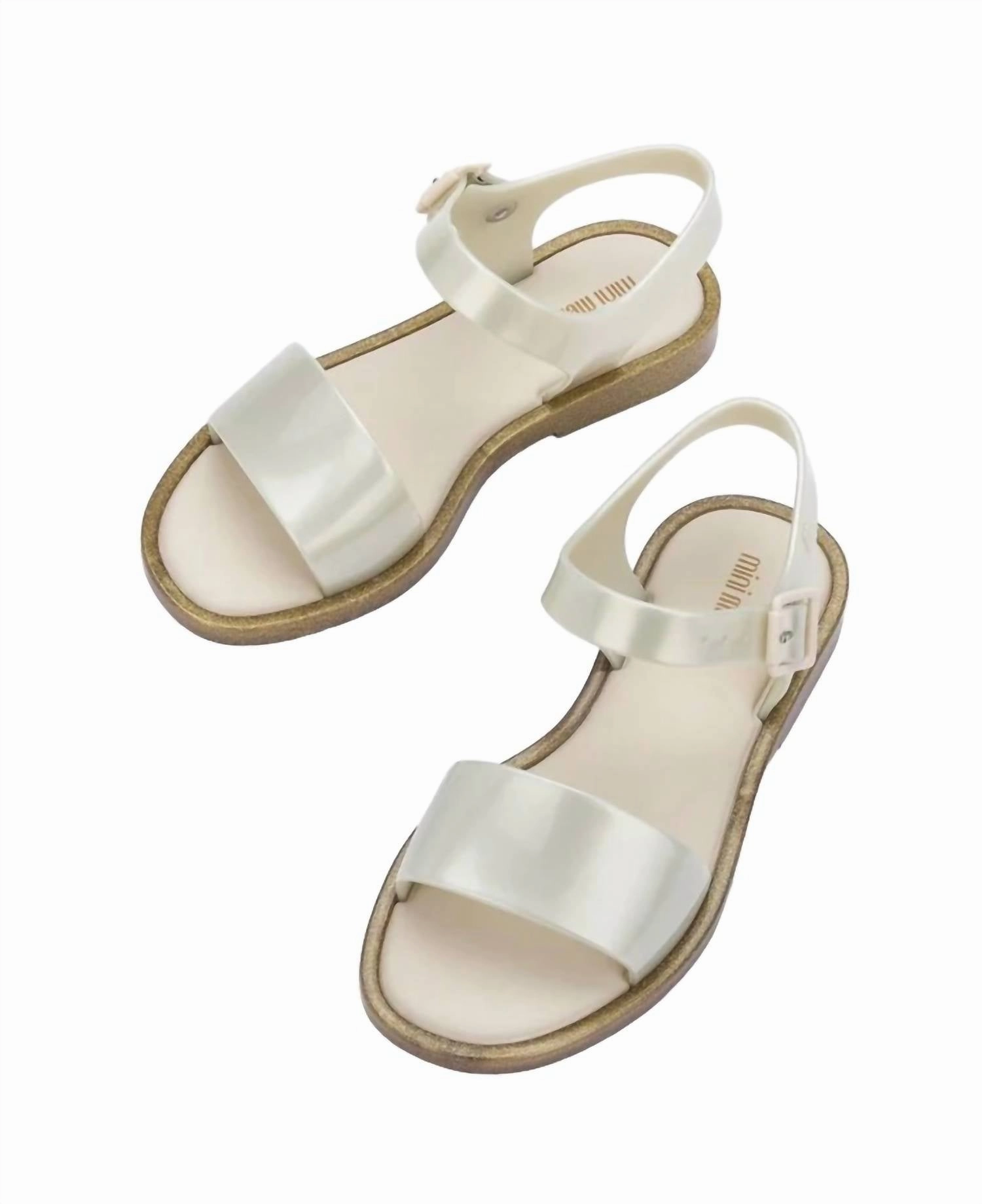 Girl's Mar Sandal In White Glitter Girls Sandals summer sale