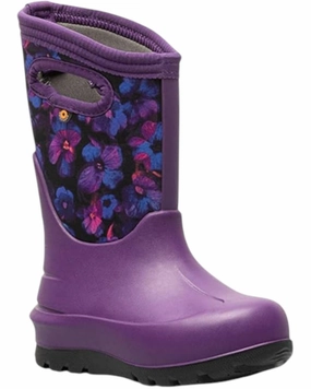 Girl's Neo-Classic Petal Rain Boots In Purple Online sale for Girls Shoes