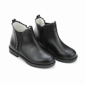 Girl's Nicola Scalloped Chelsea Boot In Black Online sale for Girls Shoes