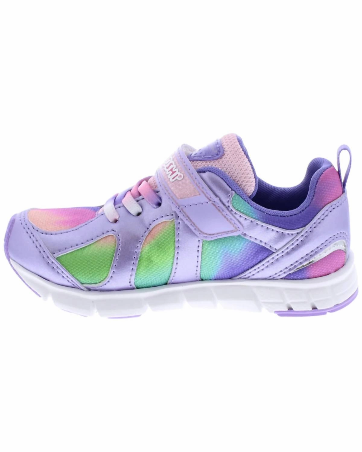 Girl's Rainbow Sneakers In Lavender- Multi