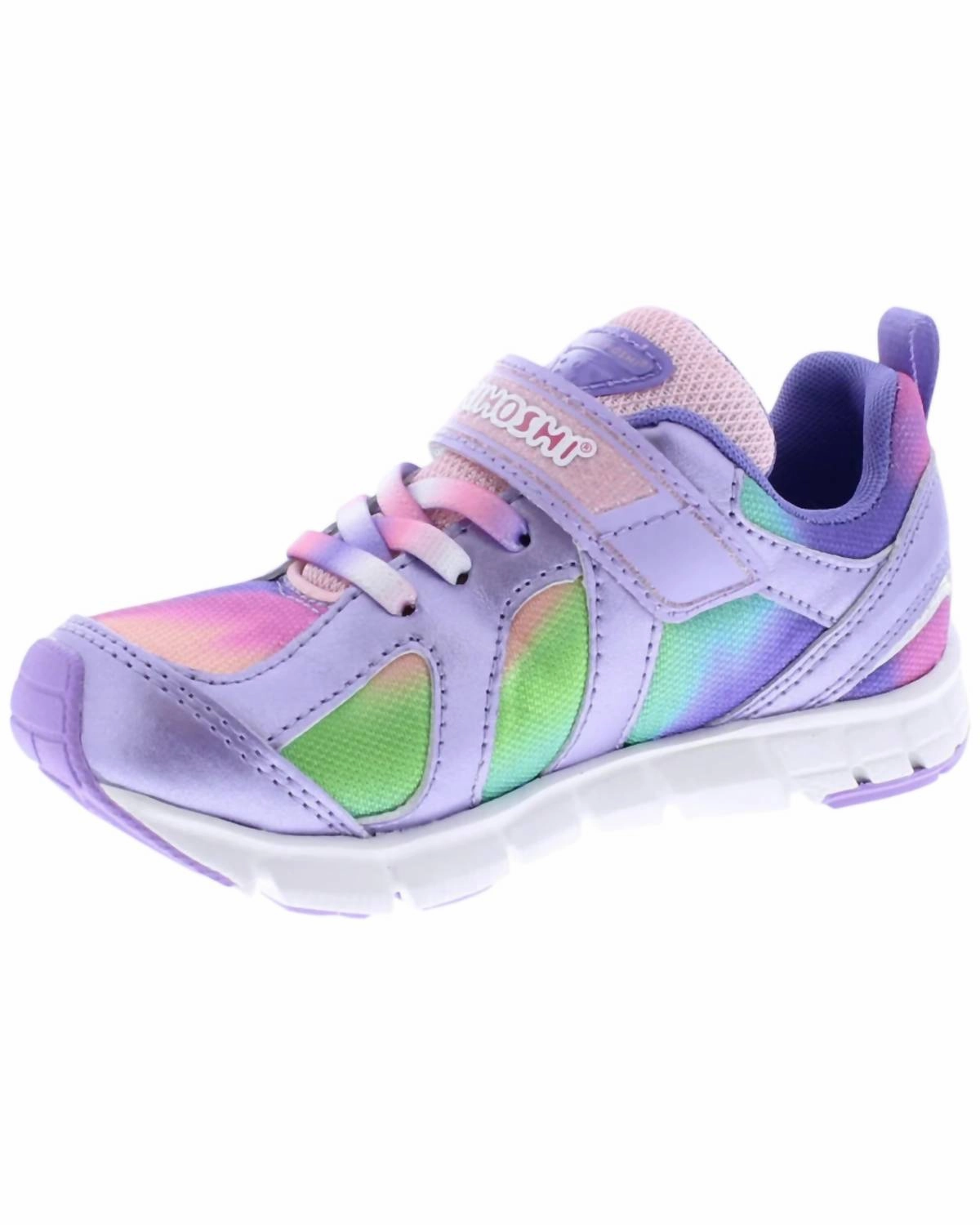 Girl's Rainbow Sneakers In Lavender- Multi