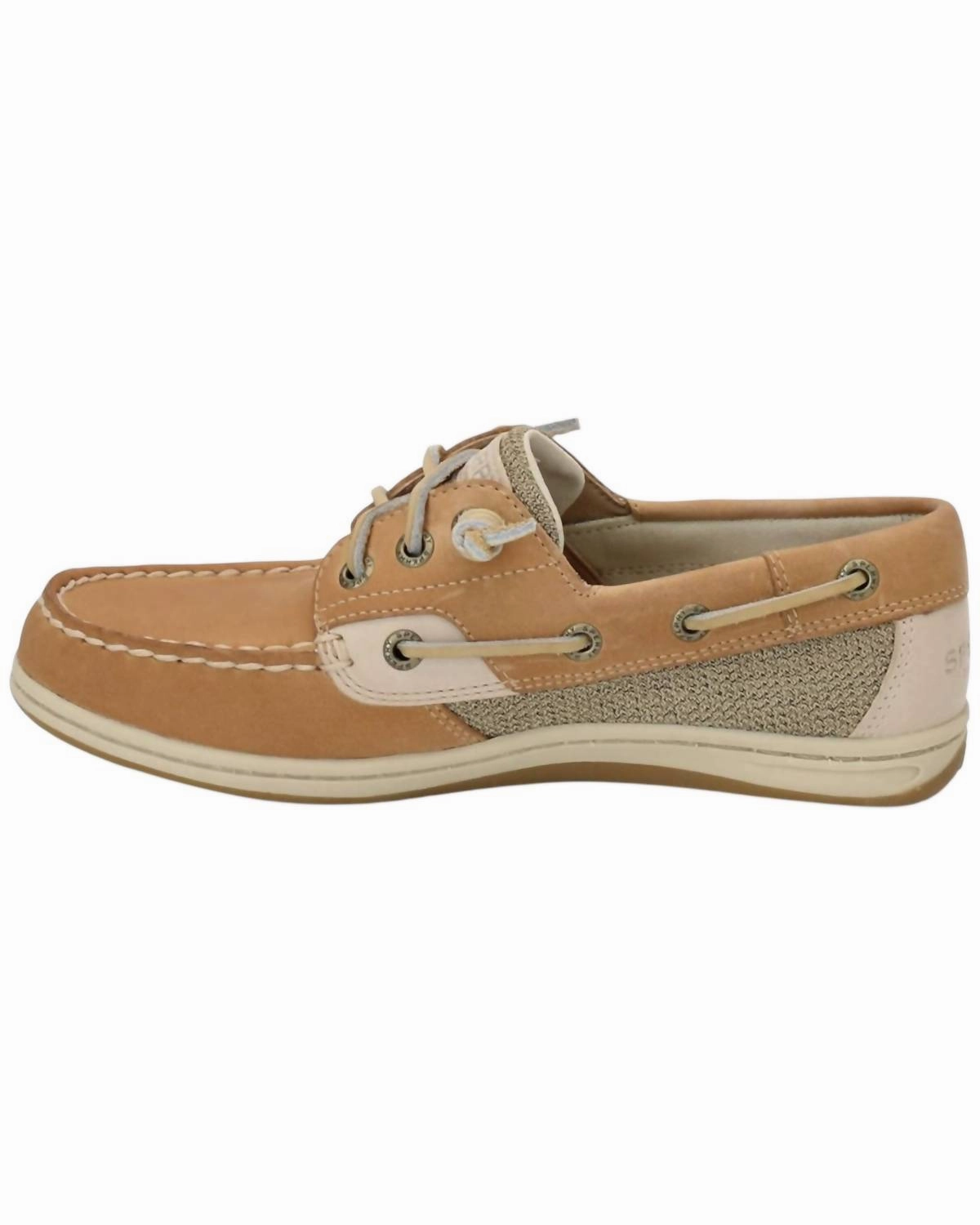 Girl's Songfish Boat Shoes In Linen Oat