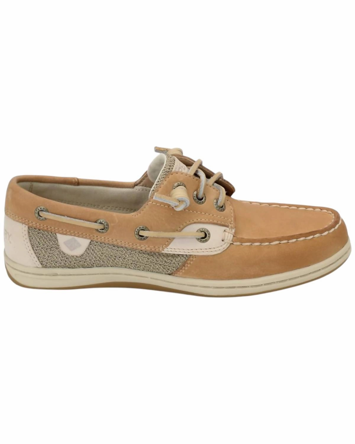 Girl's Songfish Boat Shoes In Linen Oat