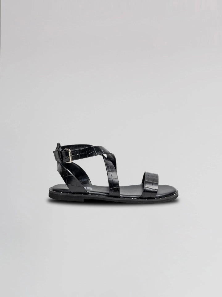 Girls Black Leather Strappy Sandals Girls Sandals summer sale