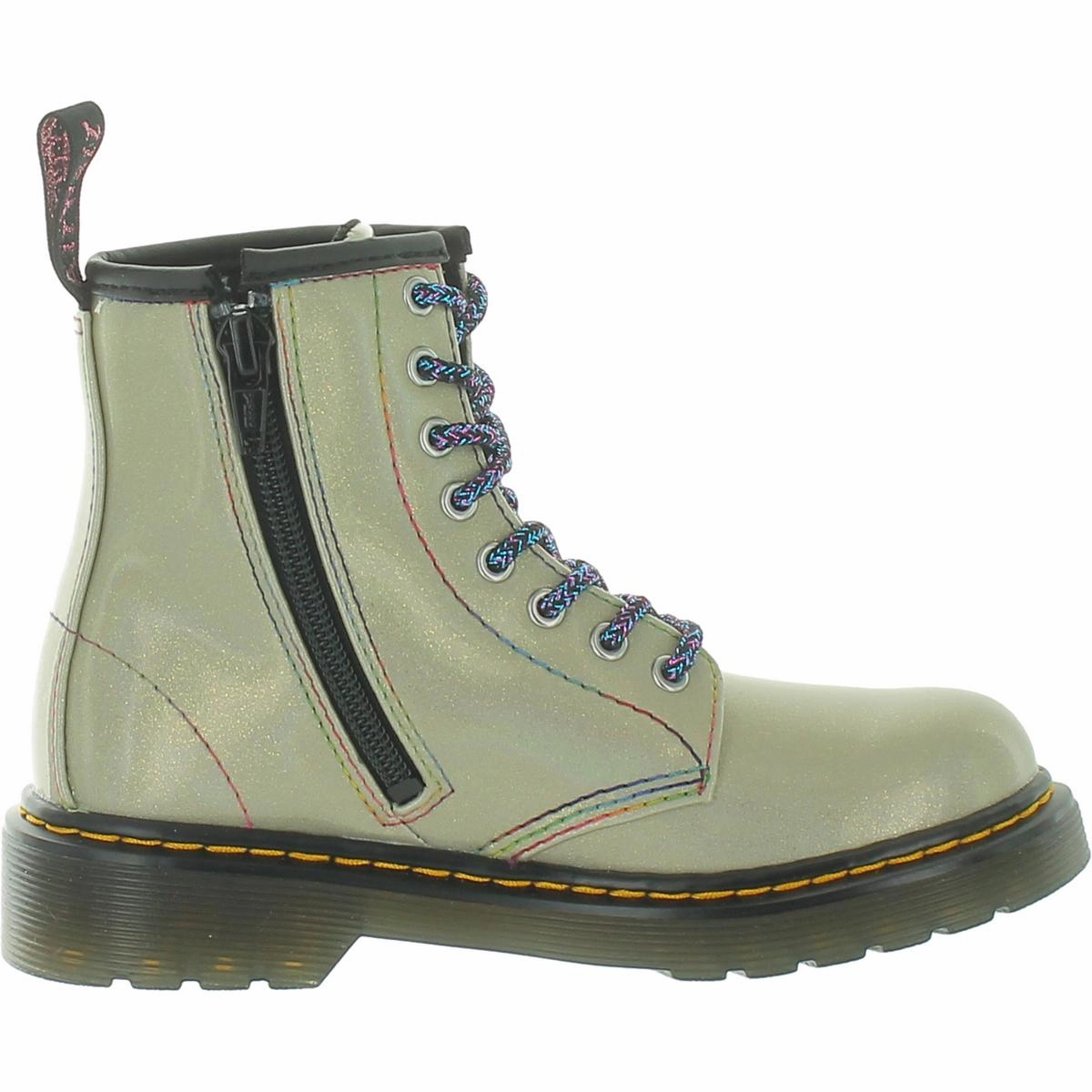 Girls Faux Leather Ankle Combat & Lace-up Boots