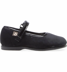 Girls Mary Jane Alba Velvet Shoes In Black Girls Athletic Shoes on sale
