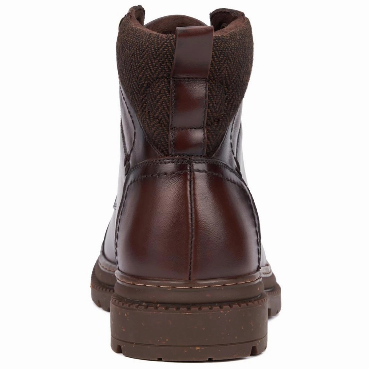 Glenn Mens Lugged Sole Leather Combat & Lace-Up Boots