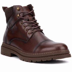 Glenn Mens Lugged Sole Leather Combat & Lace-Up Boots Mens Chukka Boots outlet deals