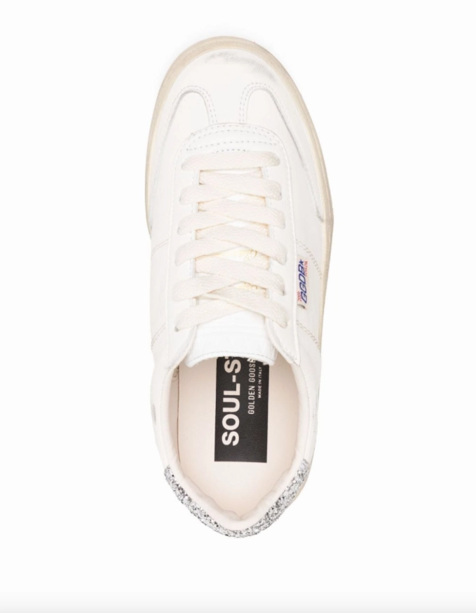 Golden Goose Soul Star distressed glittered sneakers