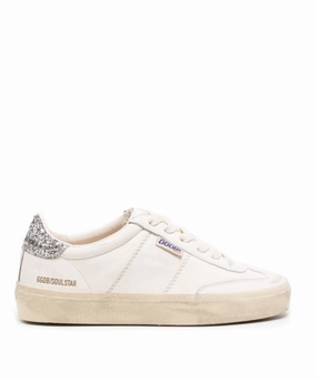 Golden Goose Soul Star distressed glittered sneakers Womens Shoes cheap promo