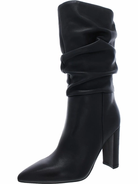 Gomer  Womens Leather Pointed Toe Mid-Calf Boots Womens Dress Boots for less
