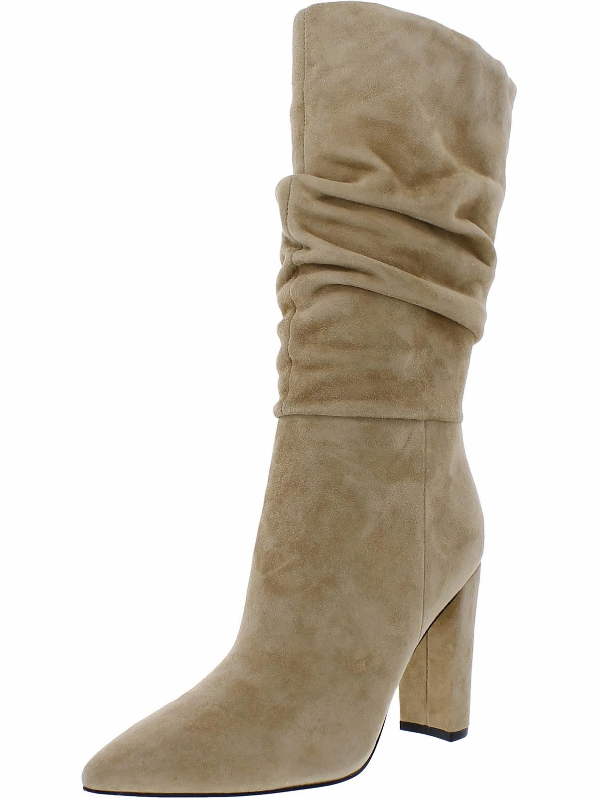 Gomer  Womens Leather Pointed Toe Mid-Calf Boots
