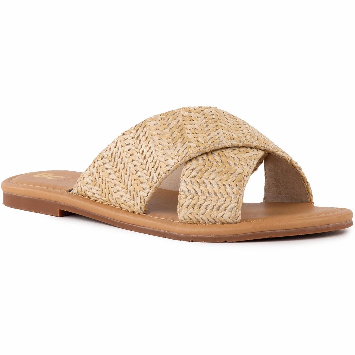 Good Vibrations Womens Woven Manmade Slide Sandals