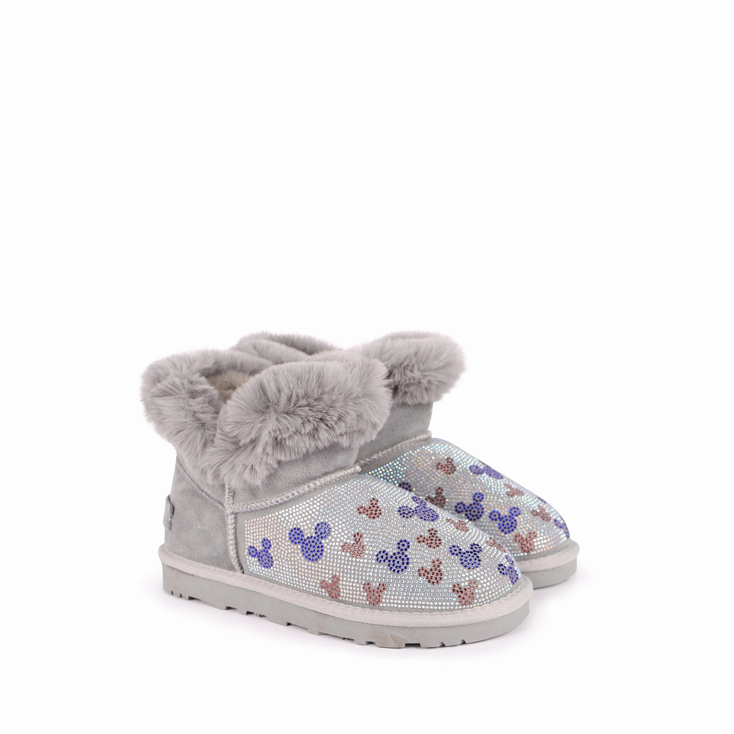 Grey Microstud Mickey Winter Boots Discount Girls Shoes with deals