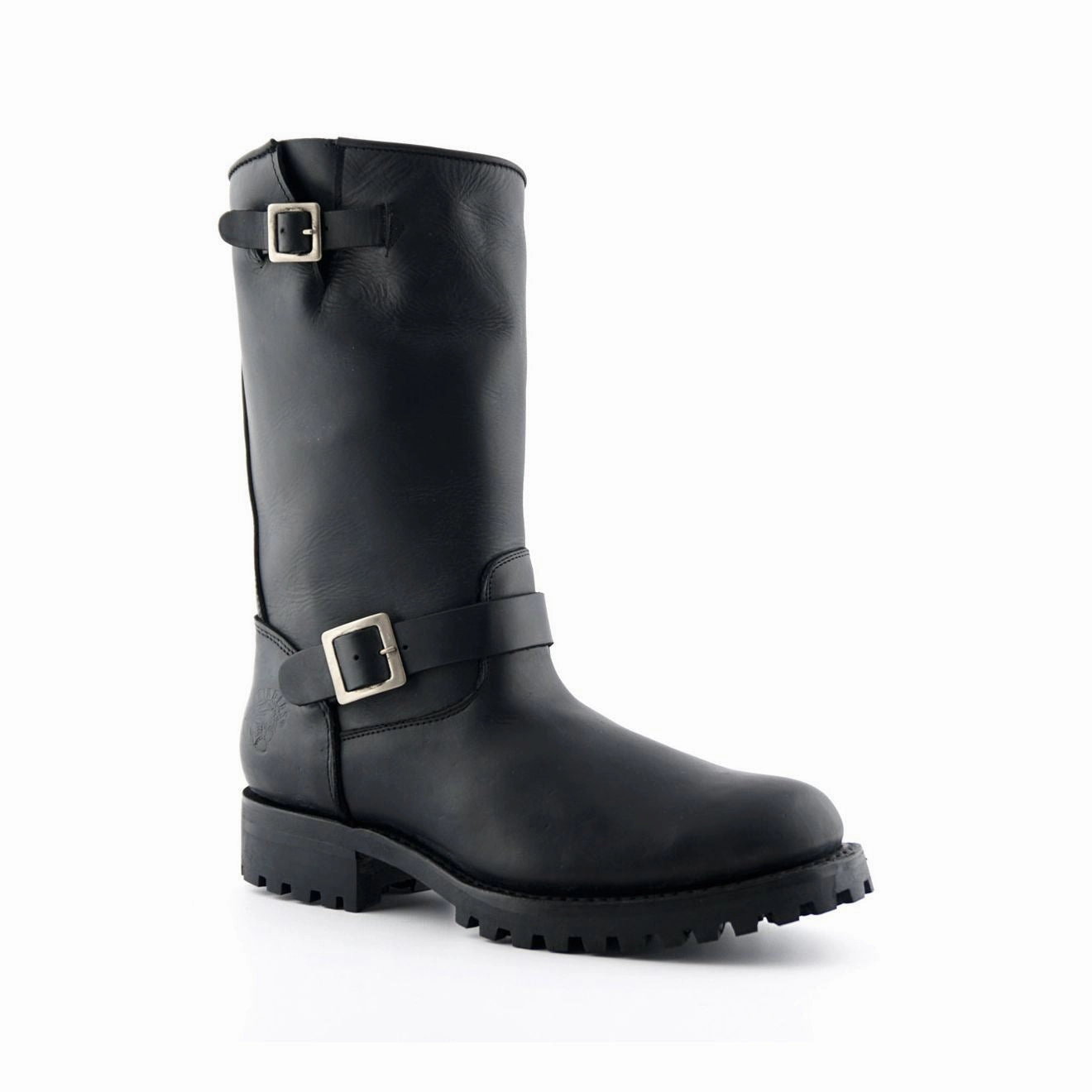 Grinders Mens Black Western Combat Leather Boots- Wild One