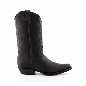 Grinders Mens Brown Cowboy Leather Boots- Louisiana Mens Chukka Boots outlet deals