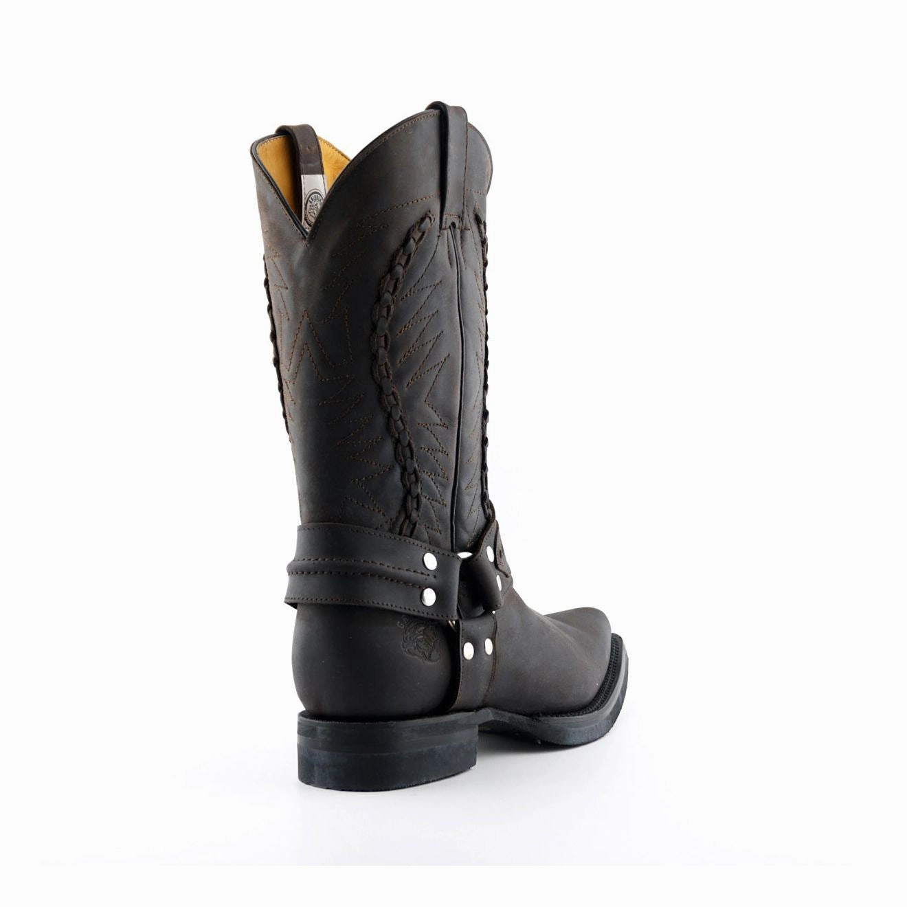 Grinders Mens Brown Leather Cowboy Boot-Galveston
