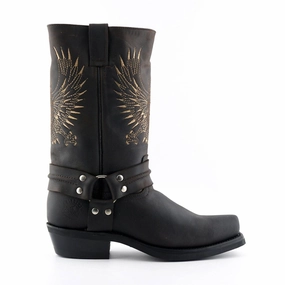 Grinders Mens Brown Leather Cowboy Boots-Bald Eagle Mens Chukka Boots outlet deals