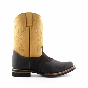 Grinders Tan Leather Cowboy Chelsea Boots- Frontier Mens Chukka Boots outlet deals