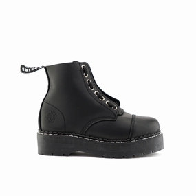 Grinders Unisex Black Leather Ankle Casual Zip Boots - Cameron ACS Mens Chukka Boots outlet deals