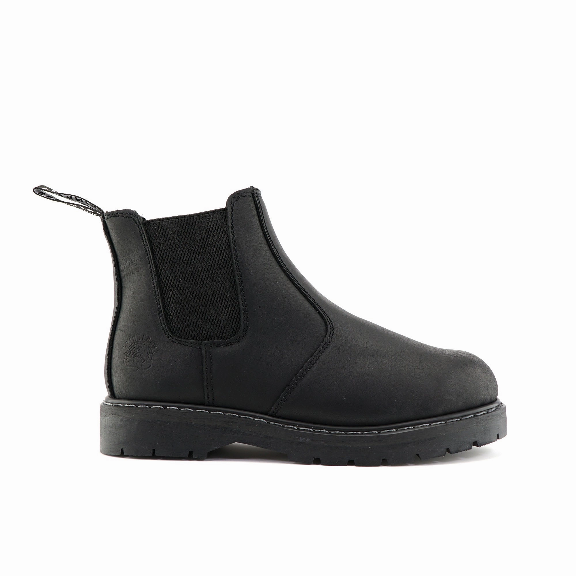 Grinders Unisex Black  Leather Ankle Slip On Boots - Chelsea ACS Mens Chukka Boots outlet deals