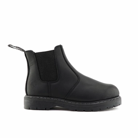 Grinders Unisex Black  Leather Ankle Slip On Boots - Chelsea ACS Mens Chukka Boots outlet deals