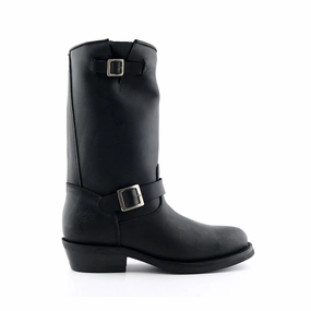 Grinders Unisex Black Smooth Sole Western Leather Boots-Rebel Mens Chukka Boots outlet deals