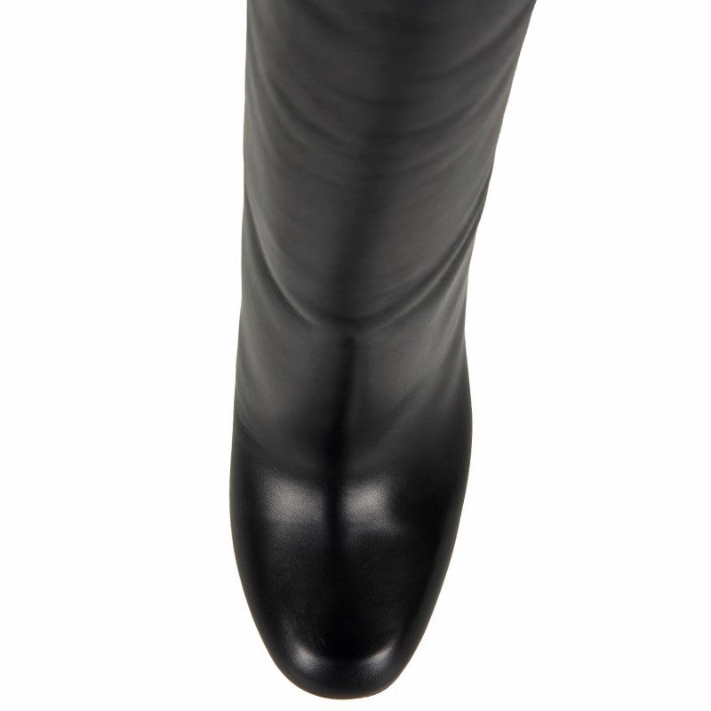 Gucci Black Jacqueline studded mid heel tall boot