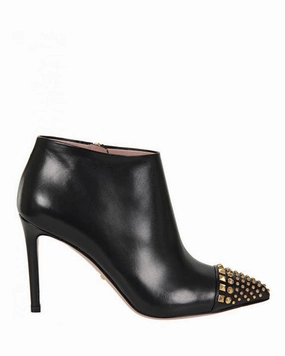 Gucci Black leather studded ankle boots Womens Shoes cheap promo