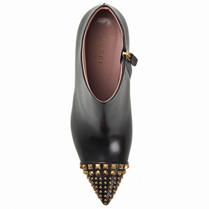 Gucci Black leather studded ankle boots