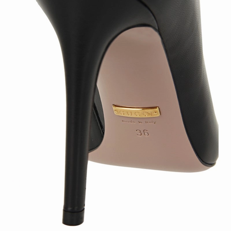 Gucci Black leather studded ankle boots