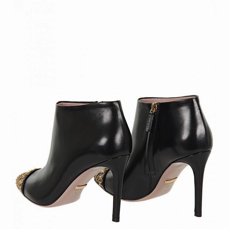 Gucci Black leather studded ankle boots