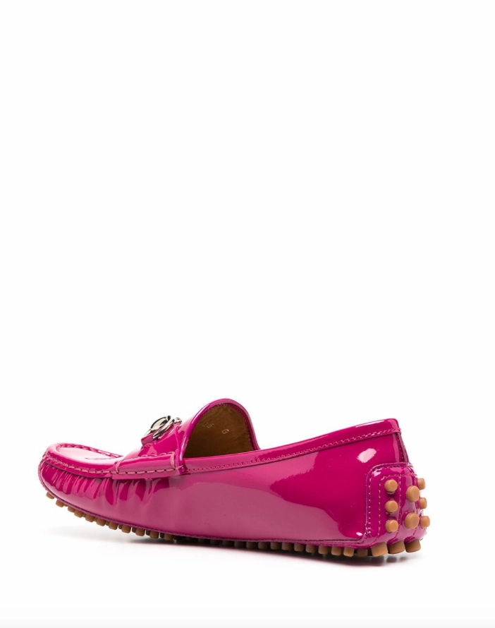 Gucci glossy-finish horsebit loafers