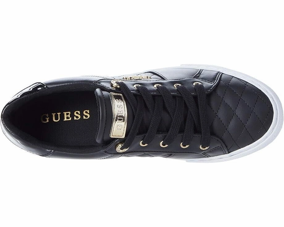 Guess Loven GWLOVEN-978 Sneakers Women's 7.5 Black Leather Quilted Shoes ZPO2441