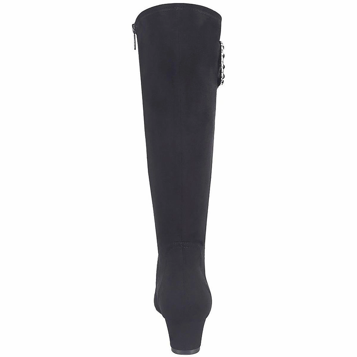 Gurtha Womens Microsuede Wide Calf Knee-High Boots