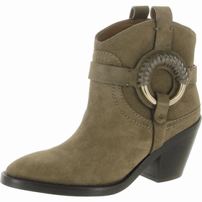 Hanna Womens Suede Pull On Cowboy, Western Boots Womens Dress Boots for less
