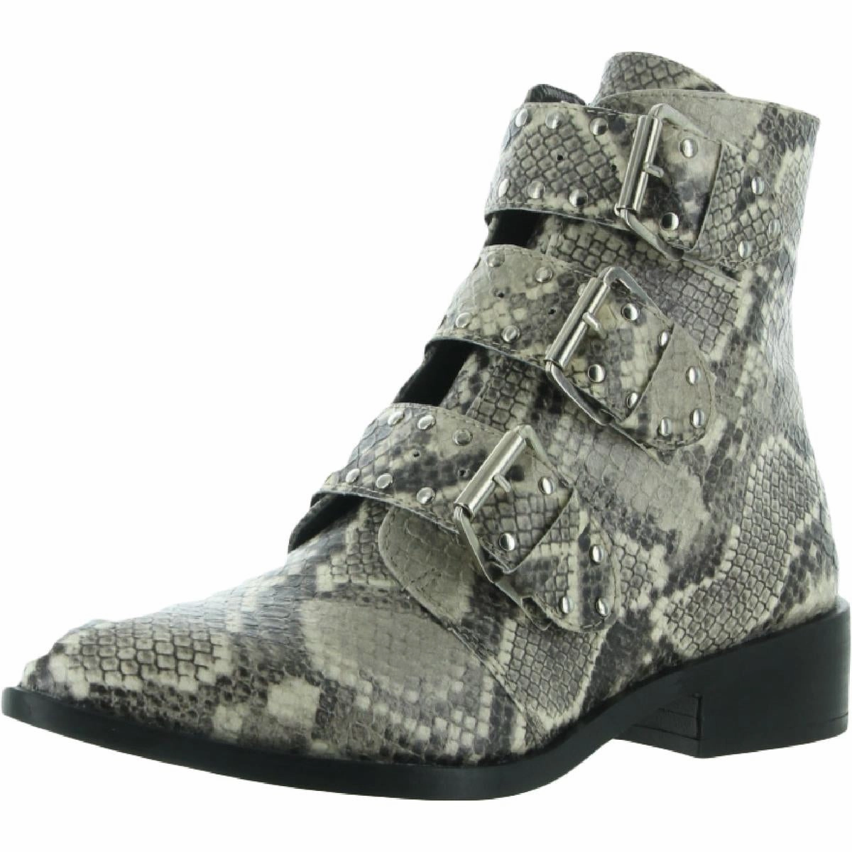 Harmon Womens Embossed Faux Leather Ankle Boots High-quality Womens Boots discount