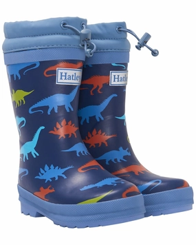 Hatley Dino Silhouettes Sherpa-Lined Rain Boot & Matching Socks Girls Boots & Booties sale