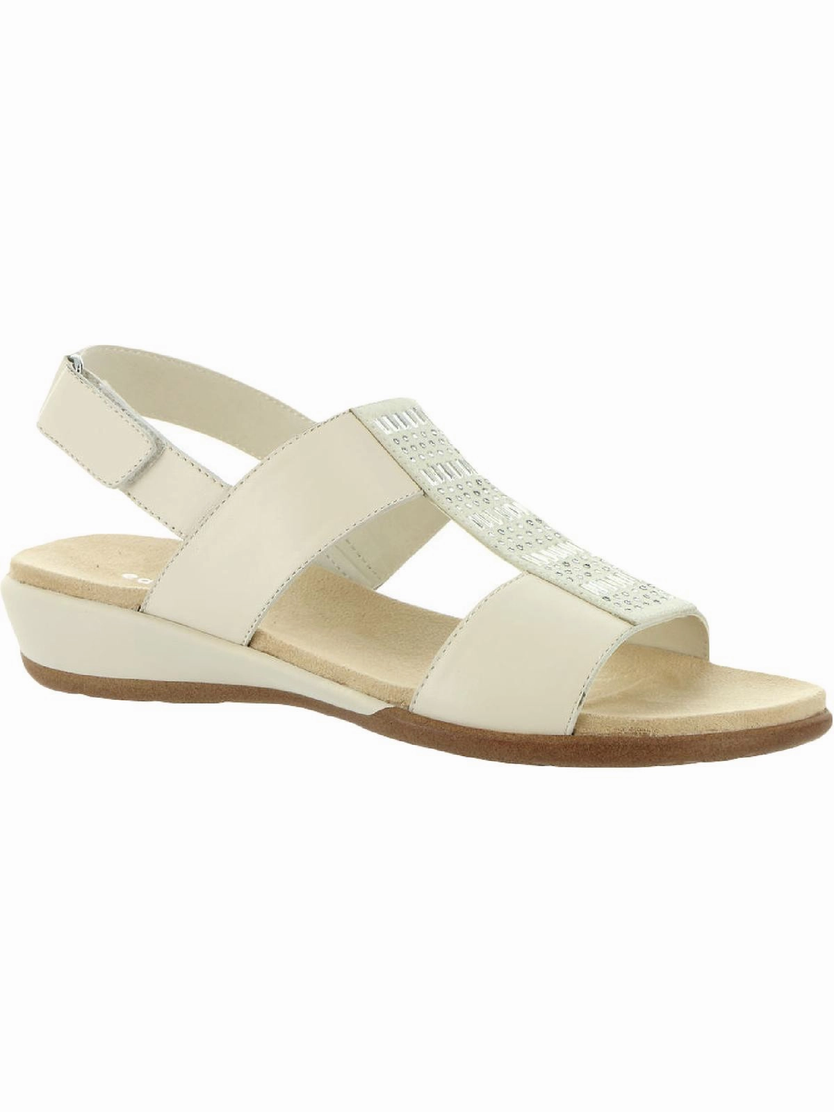 Hazel Womens Leather Adjustable Flat Sandals
