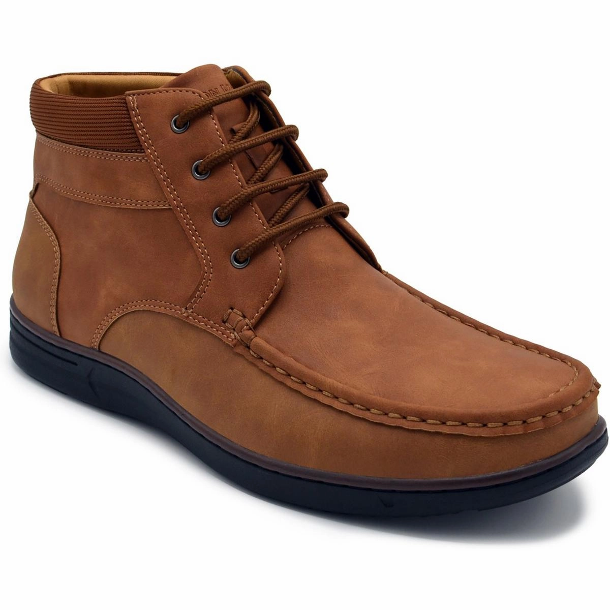Hertel Mens Lace-Up Faux Leather Chukka Boots