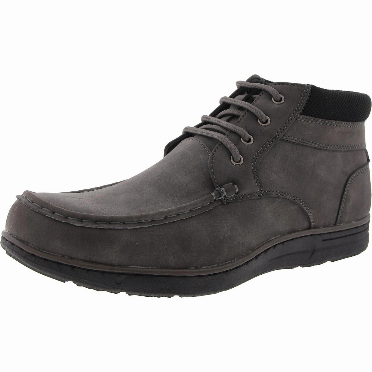 Hertel Mens Lace-Up Faux Leather Chukka Boots Mens Chukka Boots outlet deals