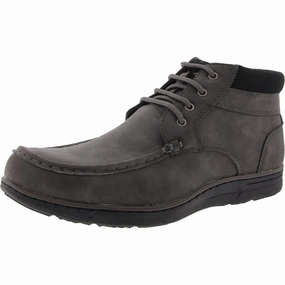 Hertel Mens Lace-Up Faux Leather Chukka Boots Mens Chukka Boots outlet deals