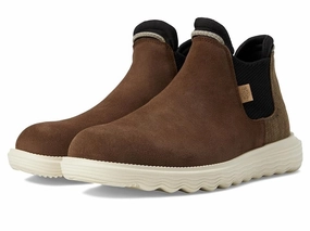 Hey Dude Branson Boots Womens US 7 Brown Suede Round Toe Slip On Chelsea KHD2347 Top-rated Womens Boots outlet