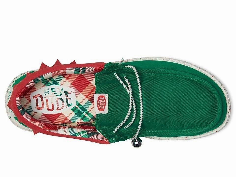 Hey Dude Holiday Elf 42689-3XX Mens US 13 Green Red Slip On Casual Shoes ZPO2753