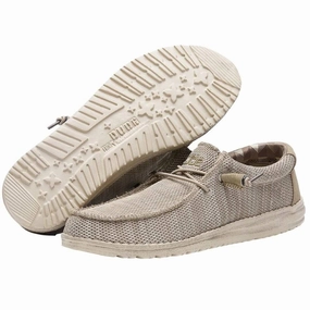 Hey Dude Wally Sox 40019-205 Men's 8 Beige Moc Toe Slip-On Casual Shoes RHS2547 (Beige,8) Mens Athletic Shoes clearance sale